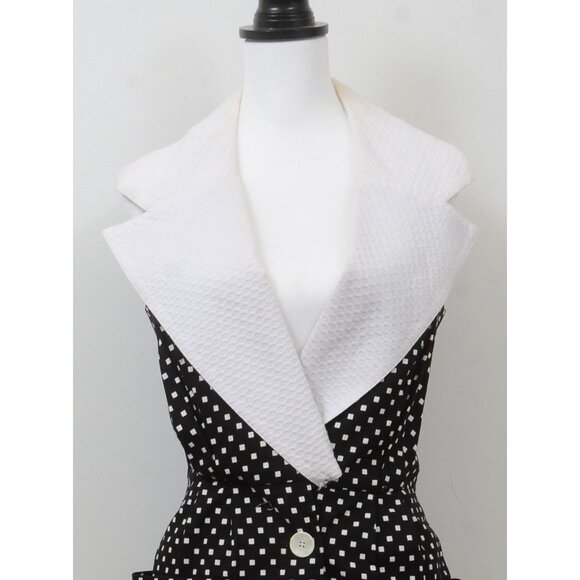 VTG 80s Geary Roark Kamisato Polka Dot Cotton Dress Buttons USA Made Size 12 - Picture 7 of 15
